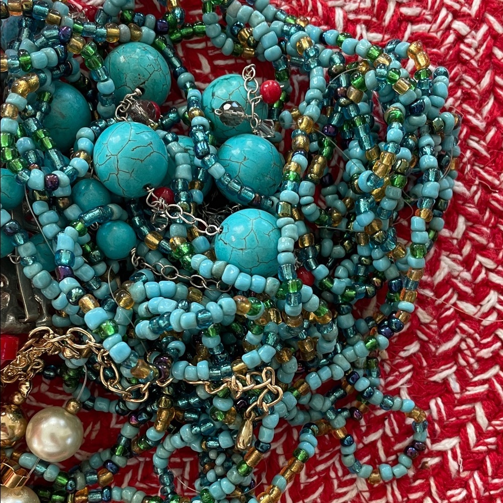 Bagful of Colorful Jewelry Pieces for re-stringing making art - Picture 3 of 9